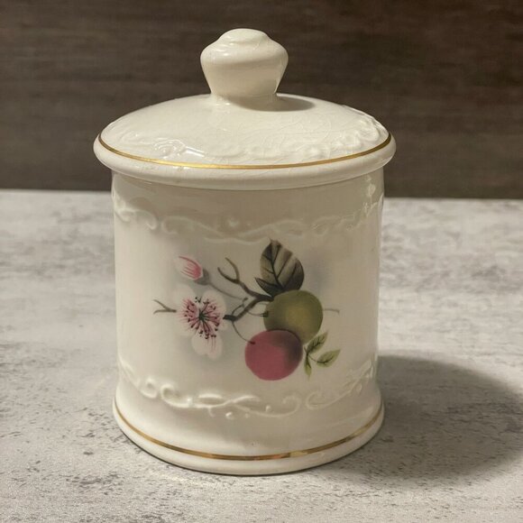 Vintage Aviemore Pottery Scotland 3.5" Floral Covered Jam Preserve Trinket Jar - Picture 1 of 9